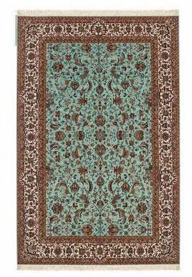 Ferozi Silk on Silk Kashmiri Silk Carpets
