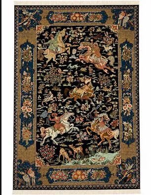 Hunting Silk On Silk Unique Silk Kashmir Rugs