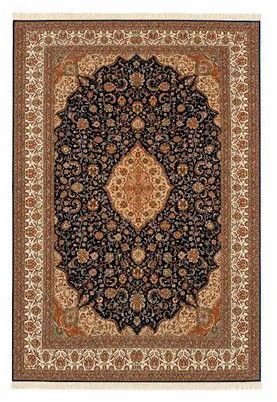 Kashan Blue Silk On Silk Luxury Home Décor Carpets