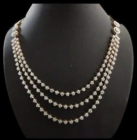 Designer Triple Line Diamond Necklace
