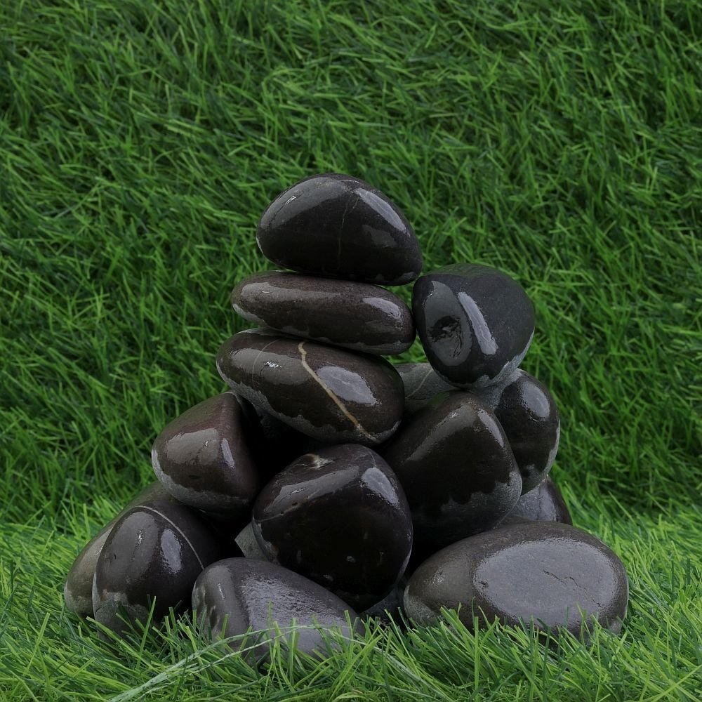 Black Wet Beach Pebbles
