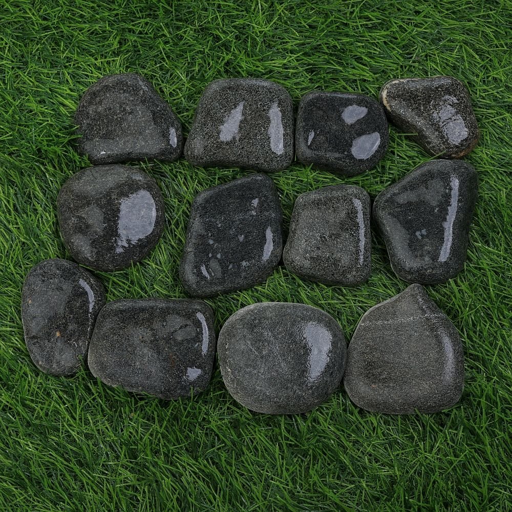 Tumbled Grey Wet Pebbles