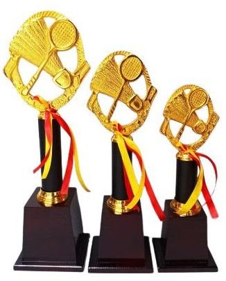 Golden Crest Oval Badminton Trophy