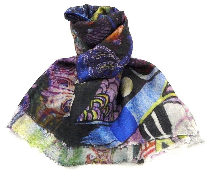 Superfine wool digital print stoles