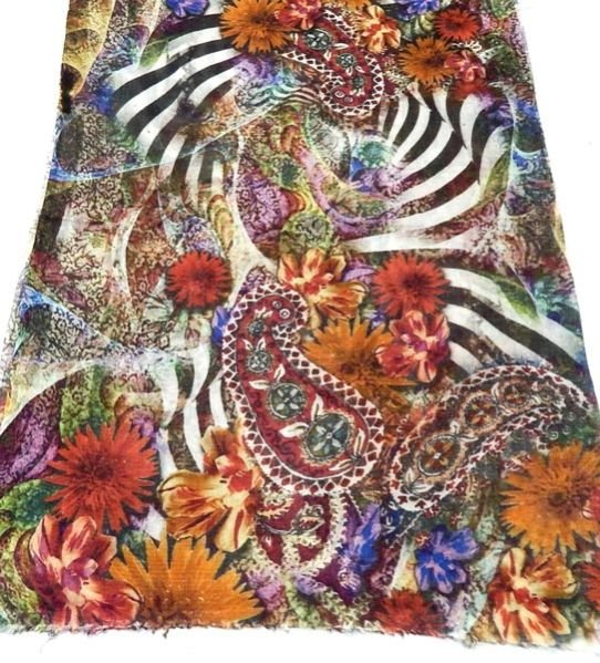 Superfine wool digital print stoles