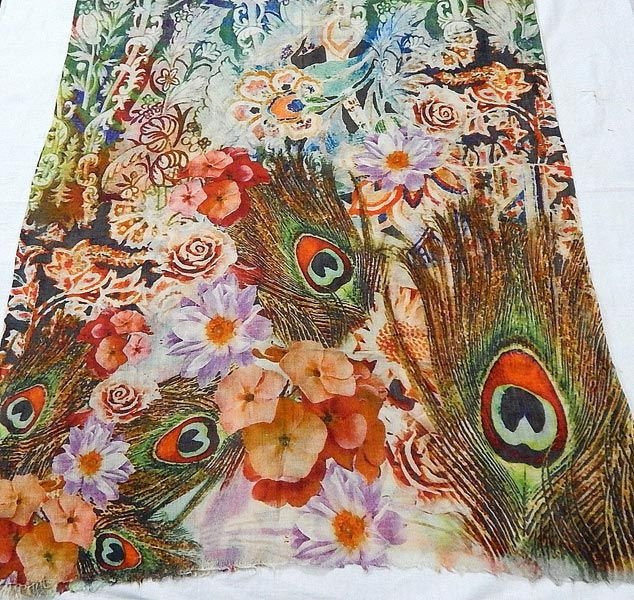 Superfine wool digital print stoles