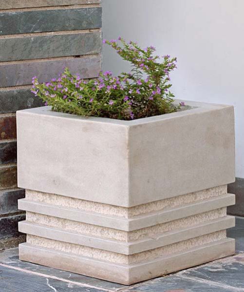 Grey Straight Stone Planters