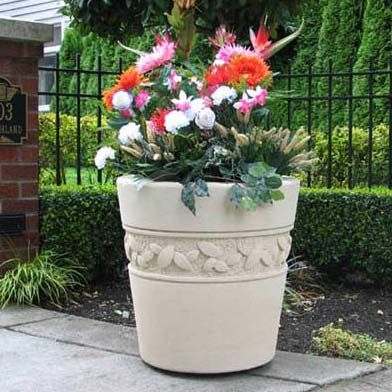 White Stone Planters