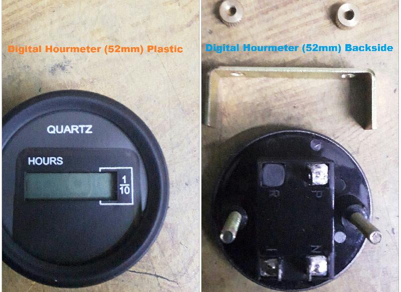 Digital Hourmeter 52mm (Plastic)