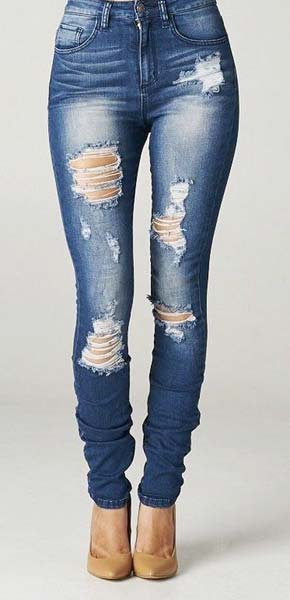 Ladies Ripped Jeans