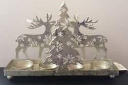 Iron Christmas Reindeer Tealight Holder