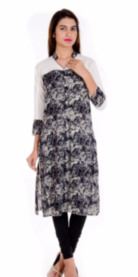 Black & White Collar Kurti