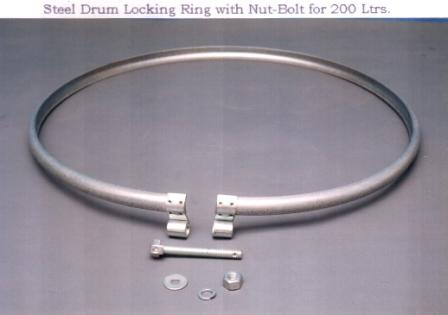 Steel Drum Locking Ring with Nut - Bolts for 200 ltrs.