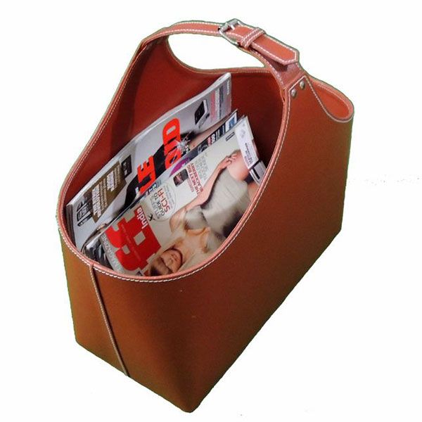 Leather Magazine Baskets
