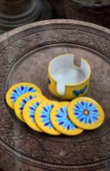 Blue Pottery Coaster Set 01