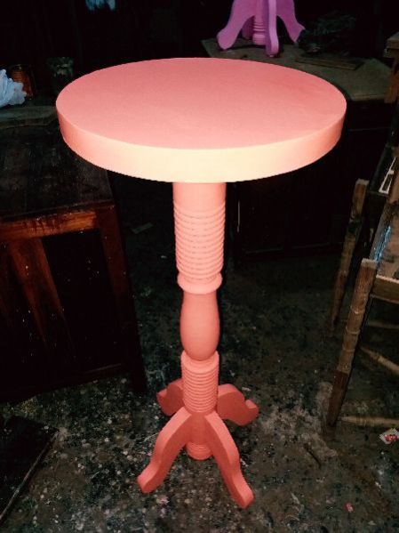 Coral Pedestal Round Accent Table