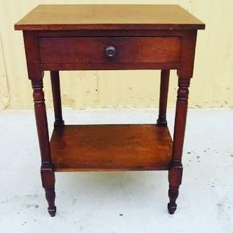 Turned Leg Single Drawer Side Table