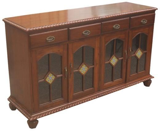 Stained Glass Four Door Sideboard Unit