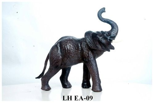LH EA-09 Leather Handicraft African Elephant Statue