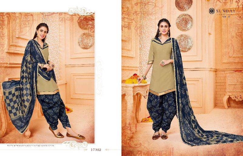 Ladies Patiala Suit Fabric (D. No. 17002)