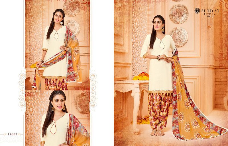 Ladies Patiala Suit Fabric (D. No. 17003)