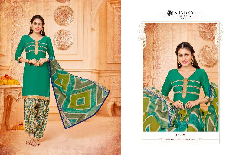 Ladies Patiala Suit Fabric (D. No. 17004)
