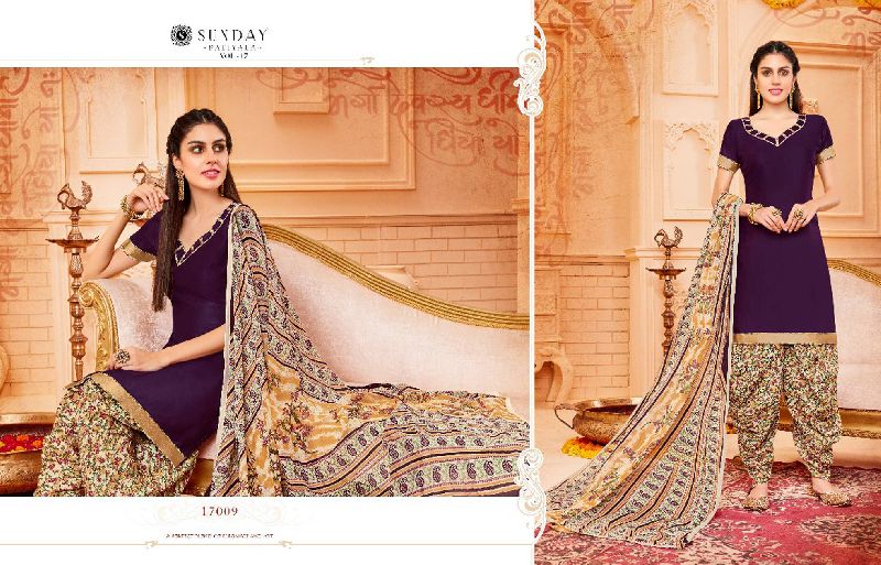 Ladies Patiala Suit Fabric (D. No. 17009)