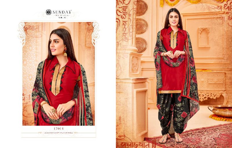 Ladies Patiala Suit Fabric (D. No. 17014)