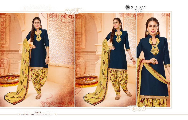Ladies Patiala Suit Fabric (D. No. 17015)