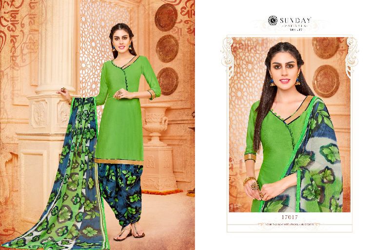 Ladies Patiala Suit Fabric (D. No. 17017)