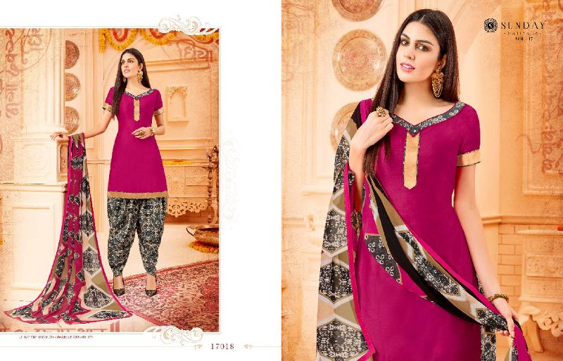 Ladies Patiala Suit Fabric (D. No. 17018)