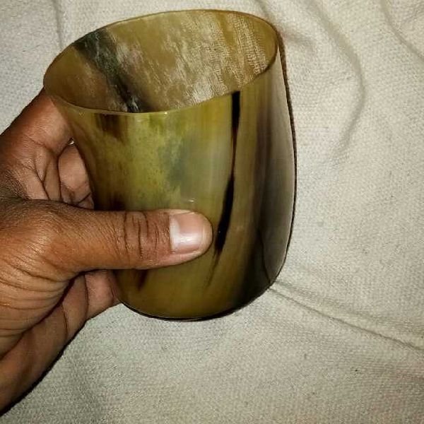 Hand Carved Drinking Horn Cup 01