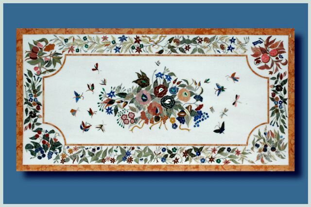 Marble Inlay Dining Table Top 02