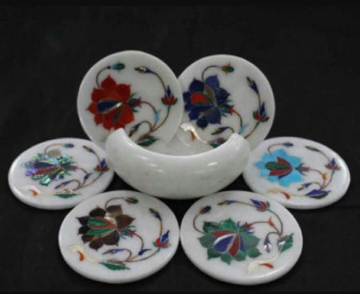 Marble Inlay Tea Coasters 08