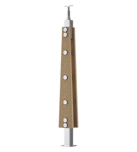 Stainless Steel Dual Side Sparkling Stone Balusters