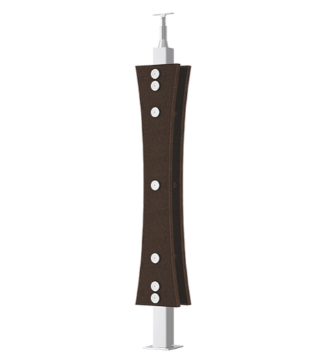 Stainless Steel Dual Side Sparkling Stone Balusters