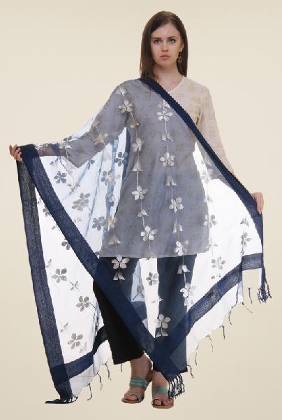 Embroidered polyester dupatta 04