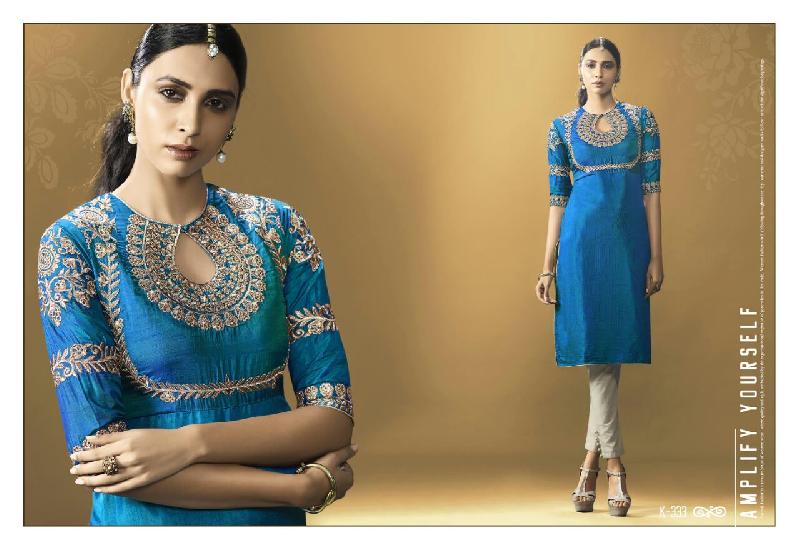 Embroidered Silk Kurtis (K-333)