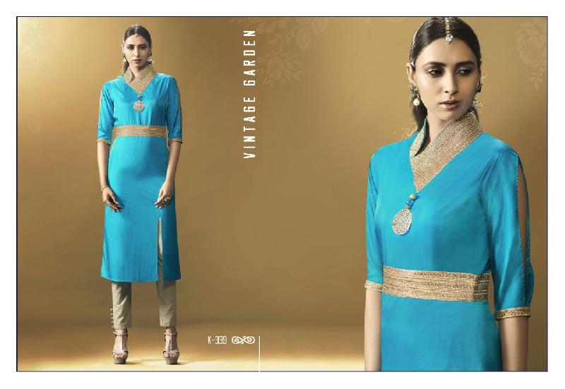 Embroidered Silk Kurtis (K-339)