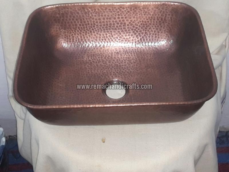 3006 Undermount Hammered Rectangular Copper Sink