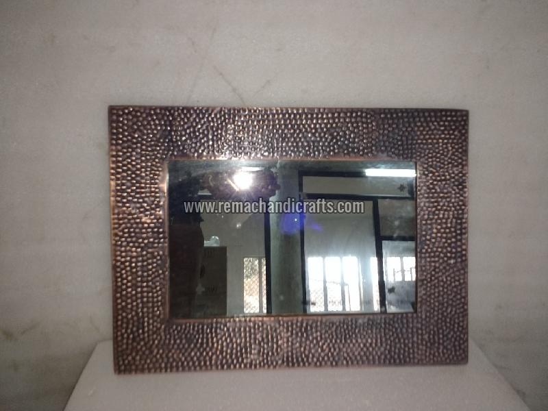 6005 Rectangular Hammered Copper Mirror
