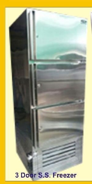 3 Door Stainless Steel Freezer