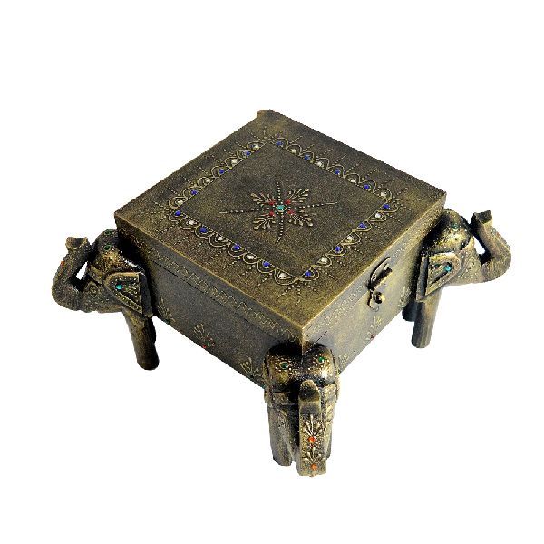 Wooden Antique Handcrafted Elephant Shaped Dry Fruit Box 03