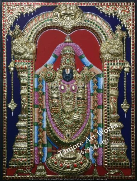 Tirupati Balaji Tanjore Painting 01