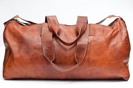 vintage leather gym bag