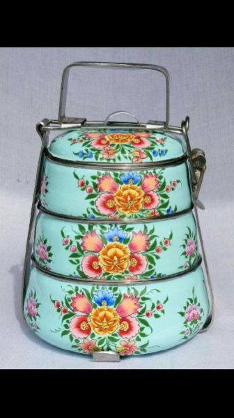 Enamel Hand Painted 3 Tier Tiffin Box  02