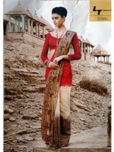 35006 Red & Brown Bhagalpuri Saree