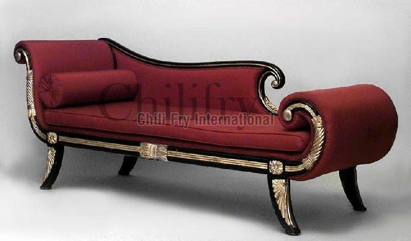 Chilifry Tinsel Royal Black & Golden Rosewood made 3 Seater Sofa cum Couch