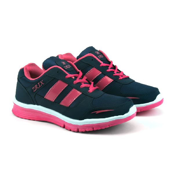 Ladies Navy Blue & Pink Shoes 01