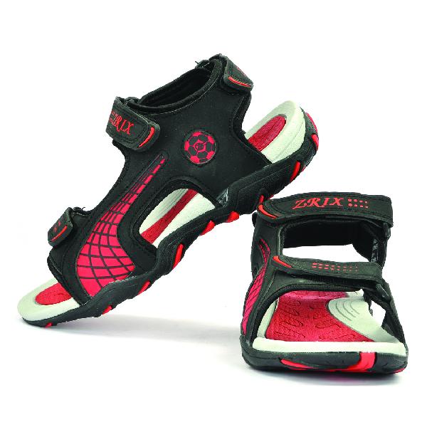 SDZ 101 Mens Black & Red Sandals 01